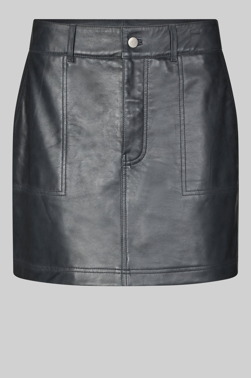 Letho Leather Short Skirt