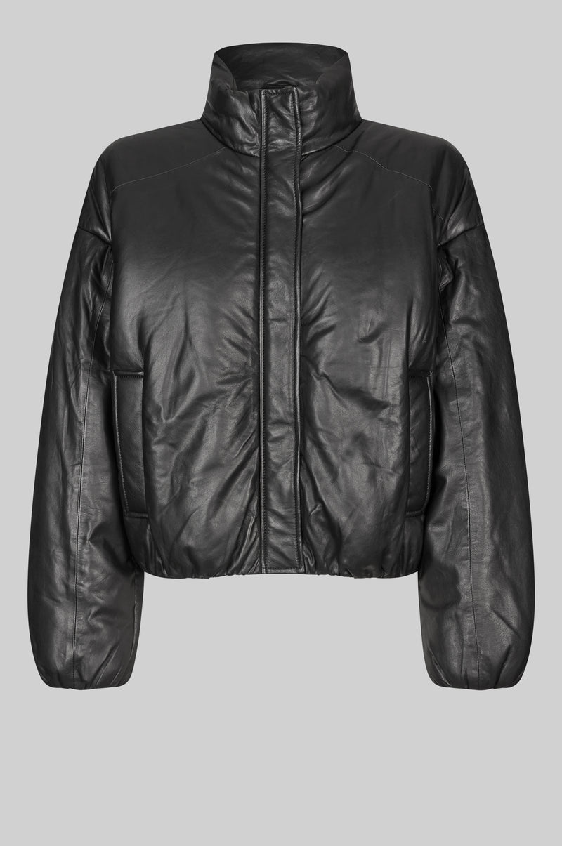 Harlow Leather Bomber Jacket