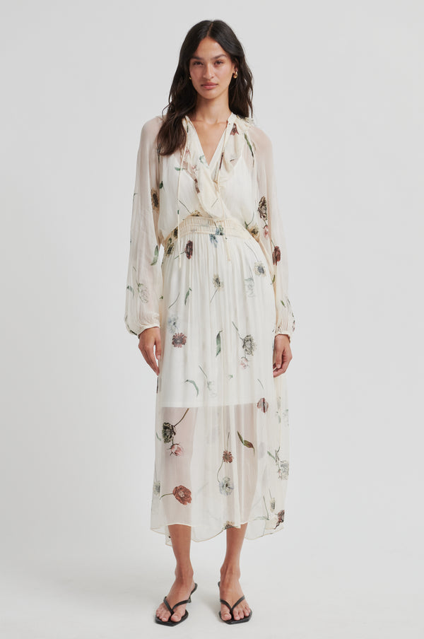 Second Female - Florala Maxi Dress 60577 - 1034 Summer Sand