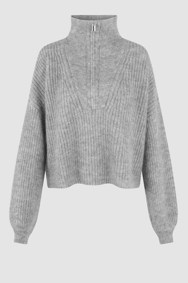 Lusinda Knit T-Neck Zip
